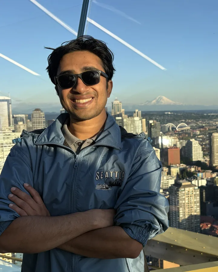 Vikranth Srivatsa atop the Seattle Space Needle